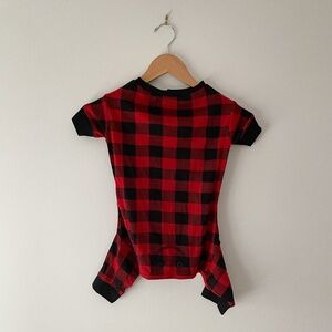 Lazy One // Bear Cheeks Plaid Dog Onesie Flapjack